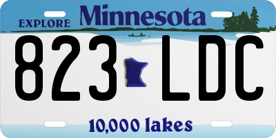 MN license plate 823LDC