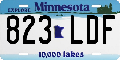 MN license plate 823LDF