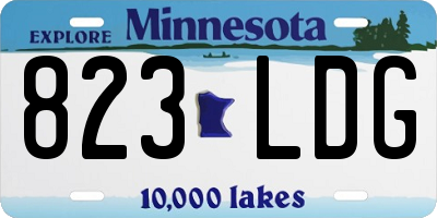 MN license plate 823LDG