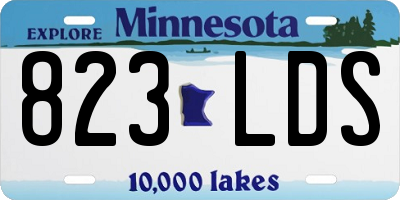 MN license plate 823LDS