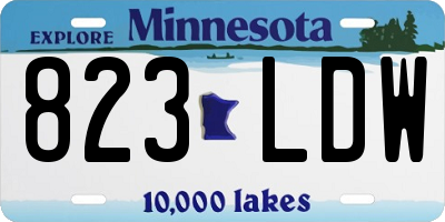 MN license plate 823LDW