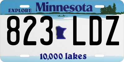 MN license plate 823LDZ