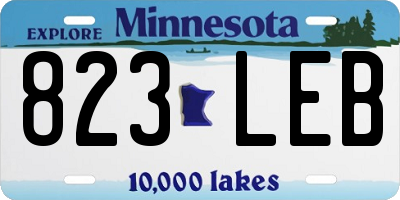 MN license plate 823LEB