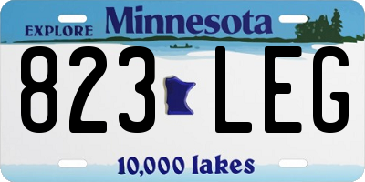 MN license plate 823LEG
