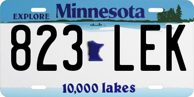 MN license plate 823LEK