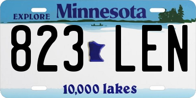 MN license plate 823LEN