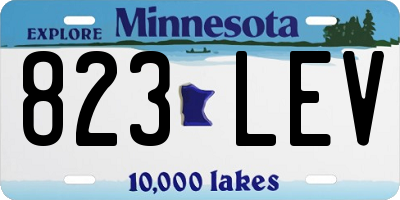 MN license plate 823LEV