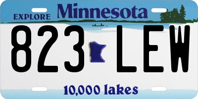 MN license plate 823LEW