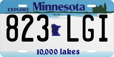 MN license plate 823LGI