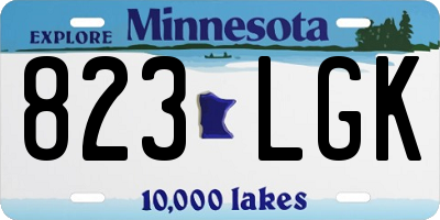 MN license plate 823LGK