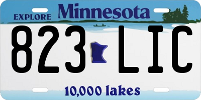 MN license plate 823LIC