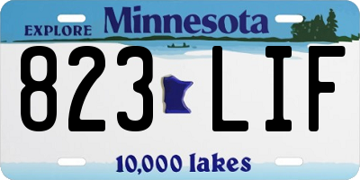 MN license plate 823LIF