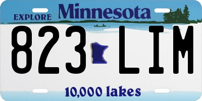 MN license plate 823LIM