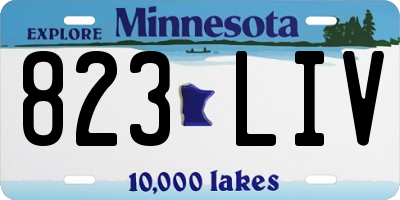 MN license plate 823LIV