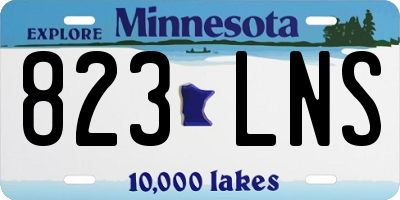MN license plate 823LNS