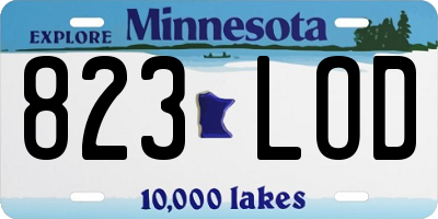 MN license plate 823LOD