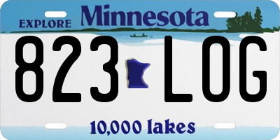 MN license plate 823LOG
