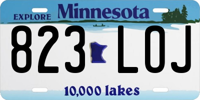 MN license plate 823LOJ
