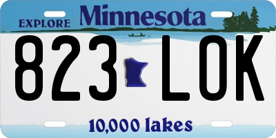 MN license plate 823LOK