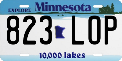 MN license plate 823LOP