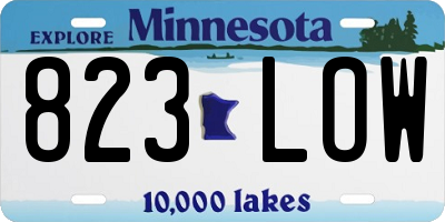 MN license plate 823LOW