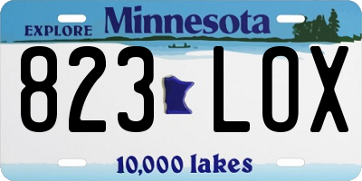 MN license plate 823LOX