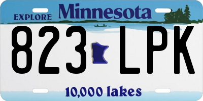 MN license plate 823LPK