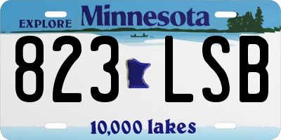 MN license plate 823LSB