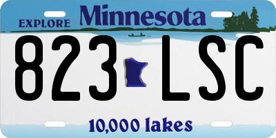 MN license plate 823LSC