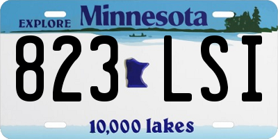 MN license plate 823LSI