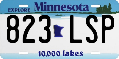 MN license plate 823LSP
