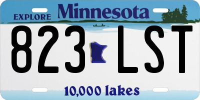 MN license plate 823LST
