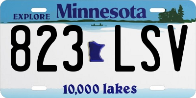 MN license plate 823LSV