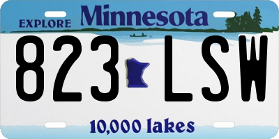 MN license plate 823LSW