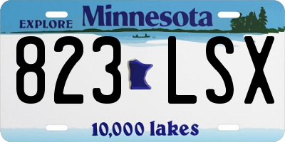 MN license plate 823LSX