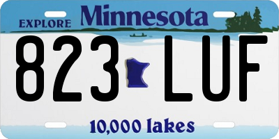 MN license plate 823LUF