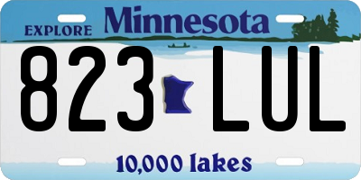 MN license plate 823LUL