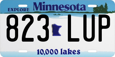 MN license plate 823LUP