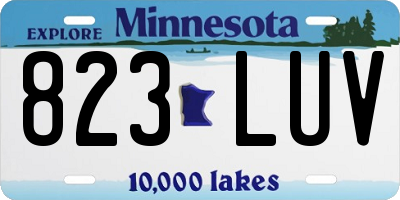 MN license plate 823LUV