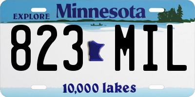 MN license plate 823MIL