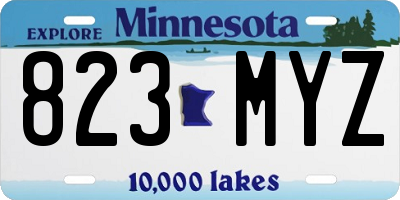 MN license plate 823MYZ