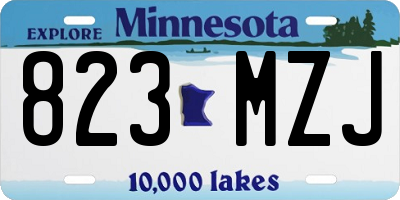 MN license plate 823MZJ