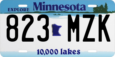 MN license plate 823MZK