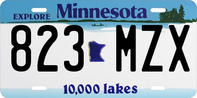 MN license plate 823MZX