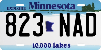 MN license plate 823NAD