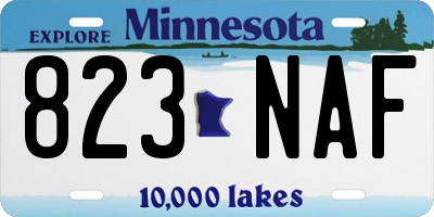 MN license plate 823NAF