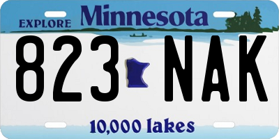 MN license plate 823NAK