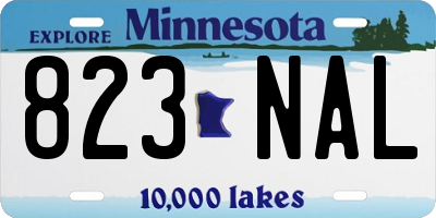 MN license plate 823NAL