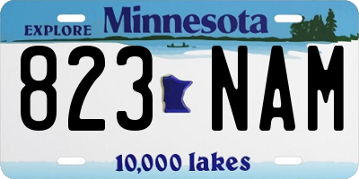 MN license plate 823NAM