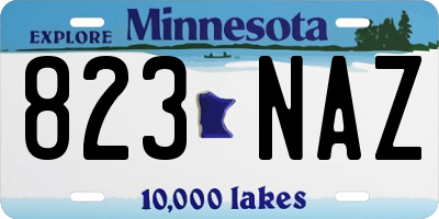 MN license plate 823NAZ